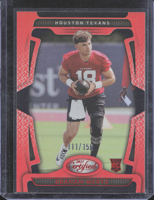 Panini 2025 Panini Certified Graham Mertz #108 Mirror Orange