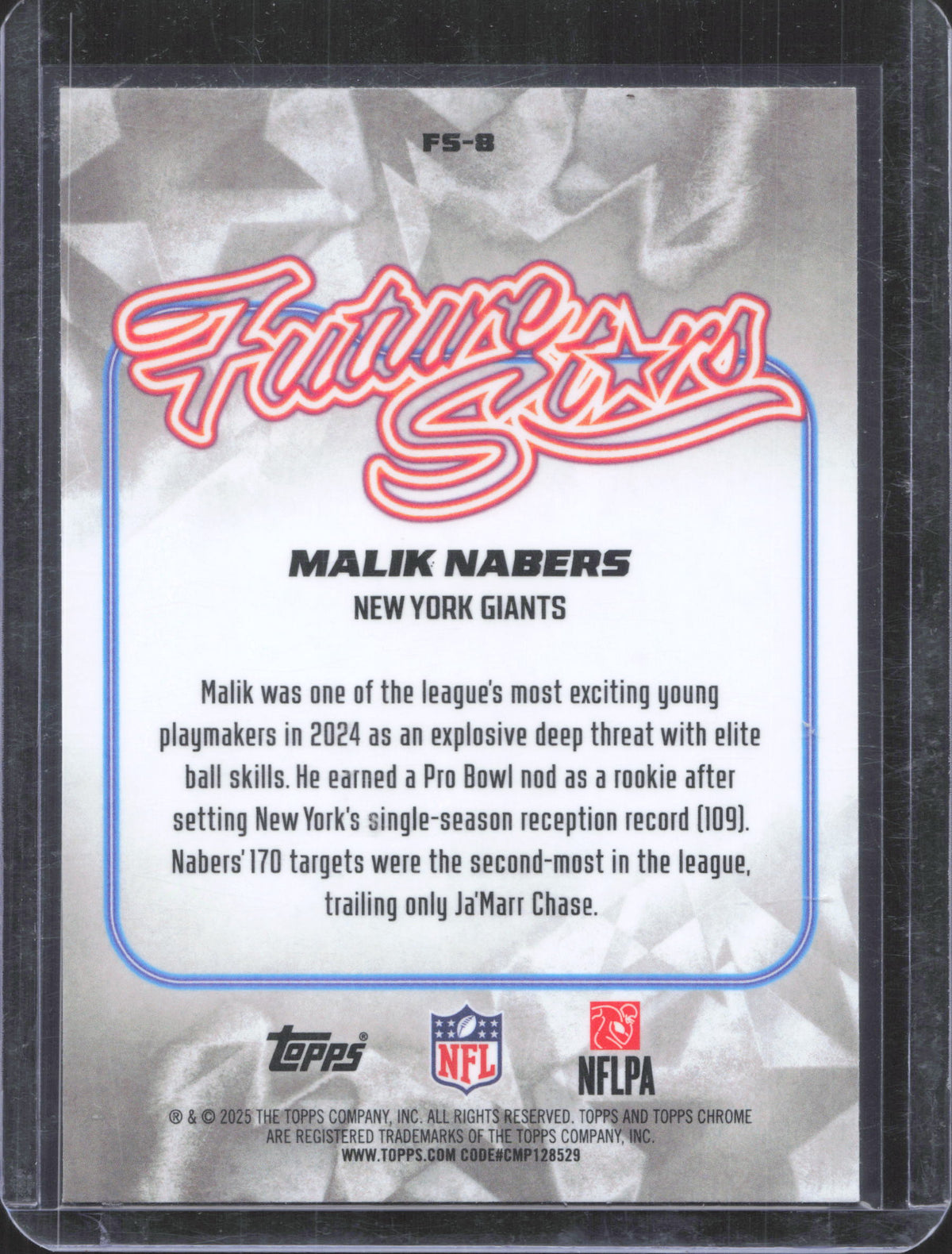 Topps 2025 Topps Chrome Malik Nabers #FS-8 Future Stars