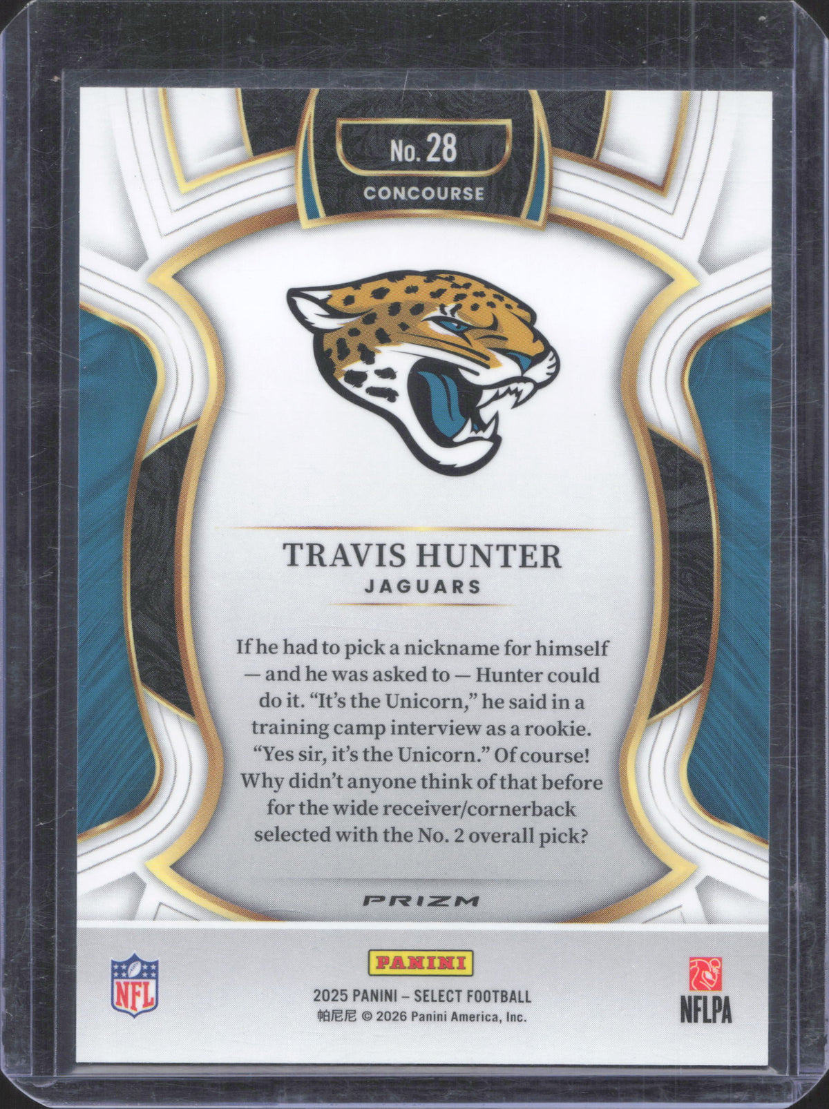 2025 Panini Select Travis Hunter #28 Disco Prizm