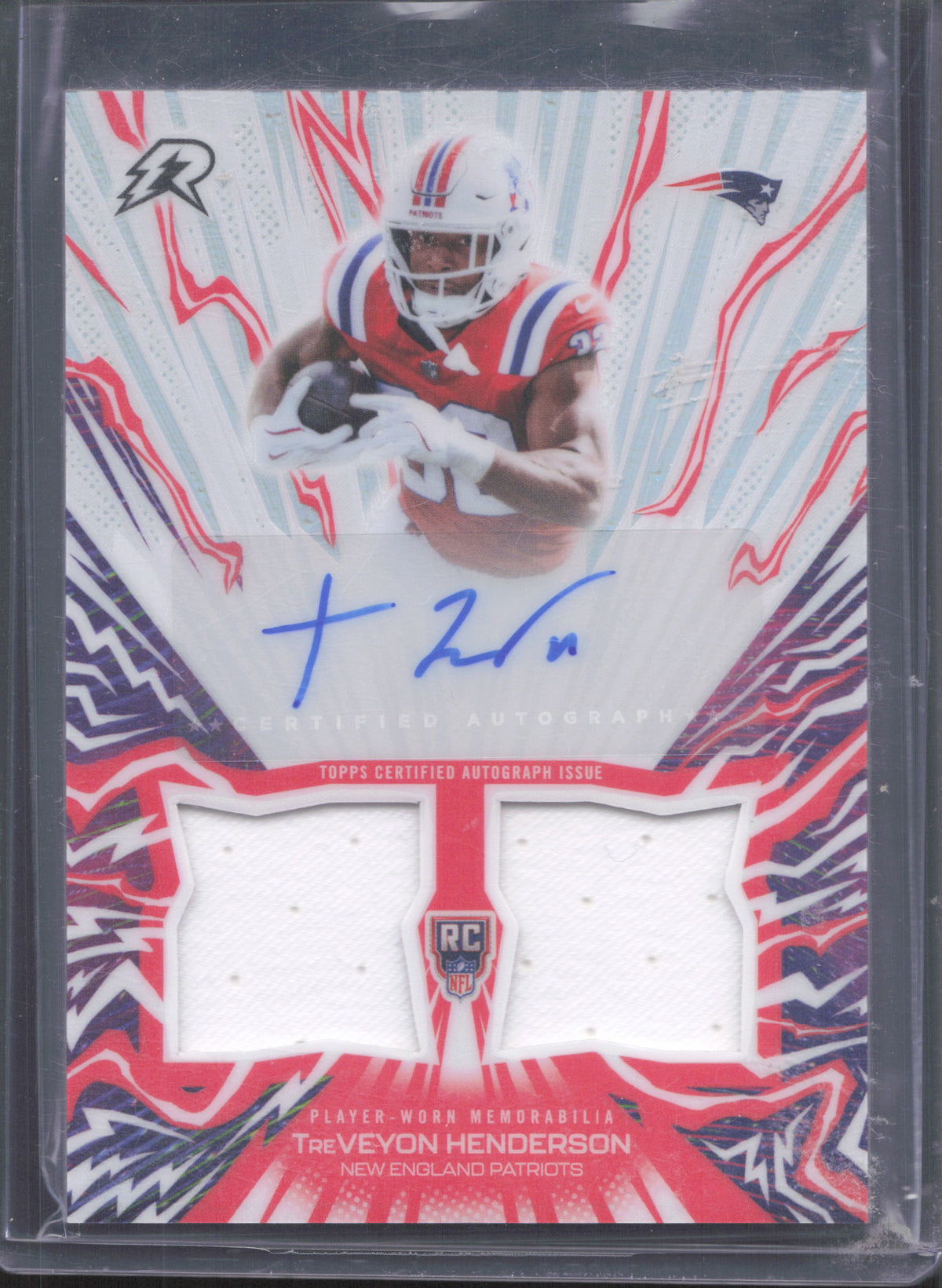 2025 Topps Resurgence TreVeyon Henderson #AU-TH Amped Up Rookie Relic Autographs