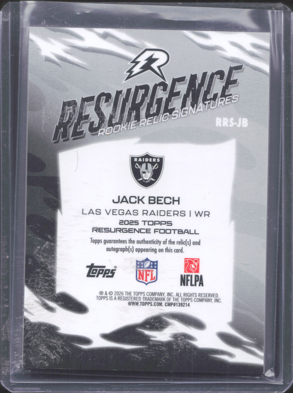 Topps 2025 Topps Resurgence Jack Bech #RRS-JB Resurgence Rookie Relic Signatures