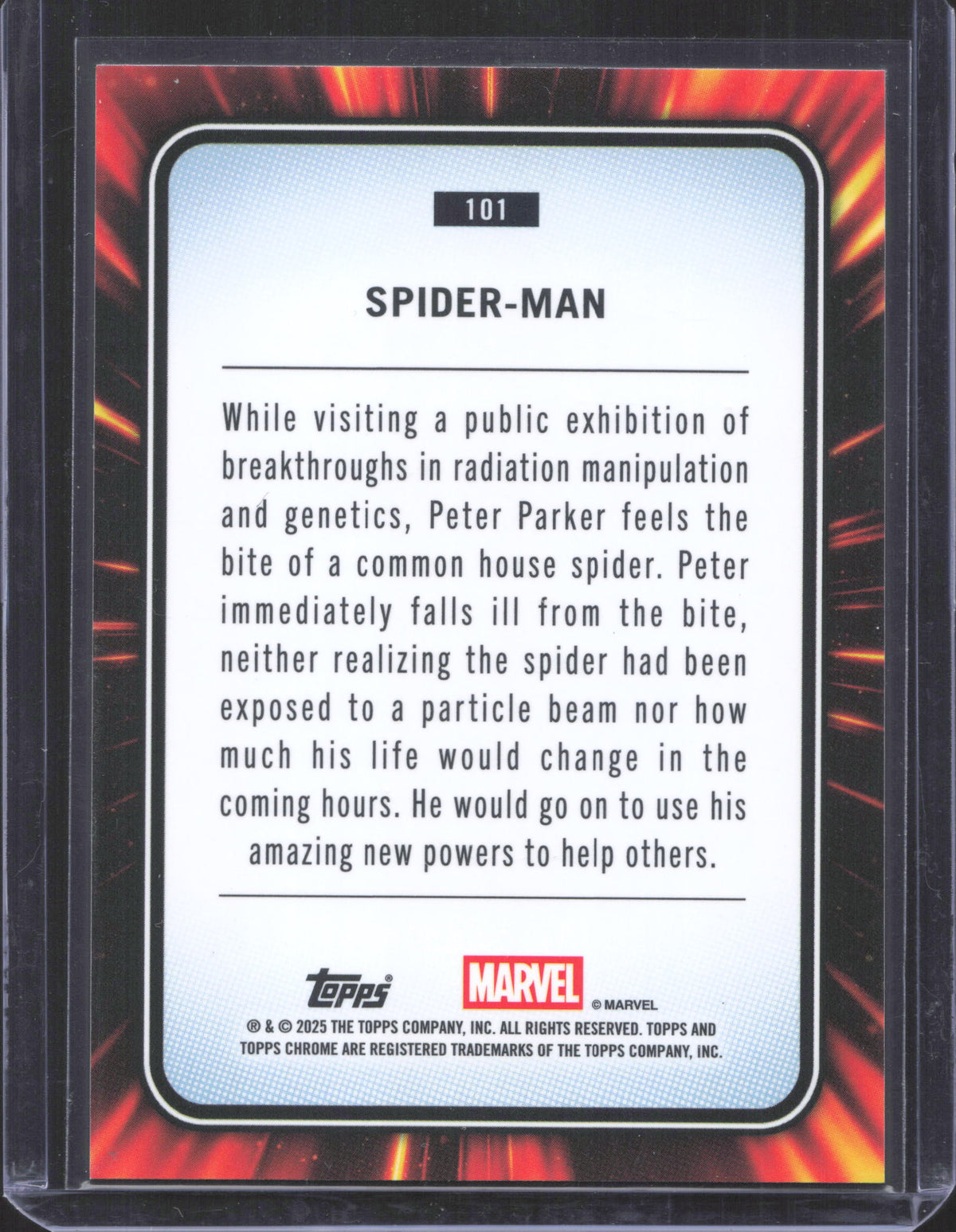 Topps 2025 Topps Chrome Sapphire Edition Marvel Spider-Man #101
