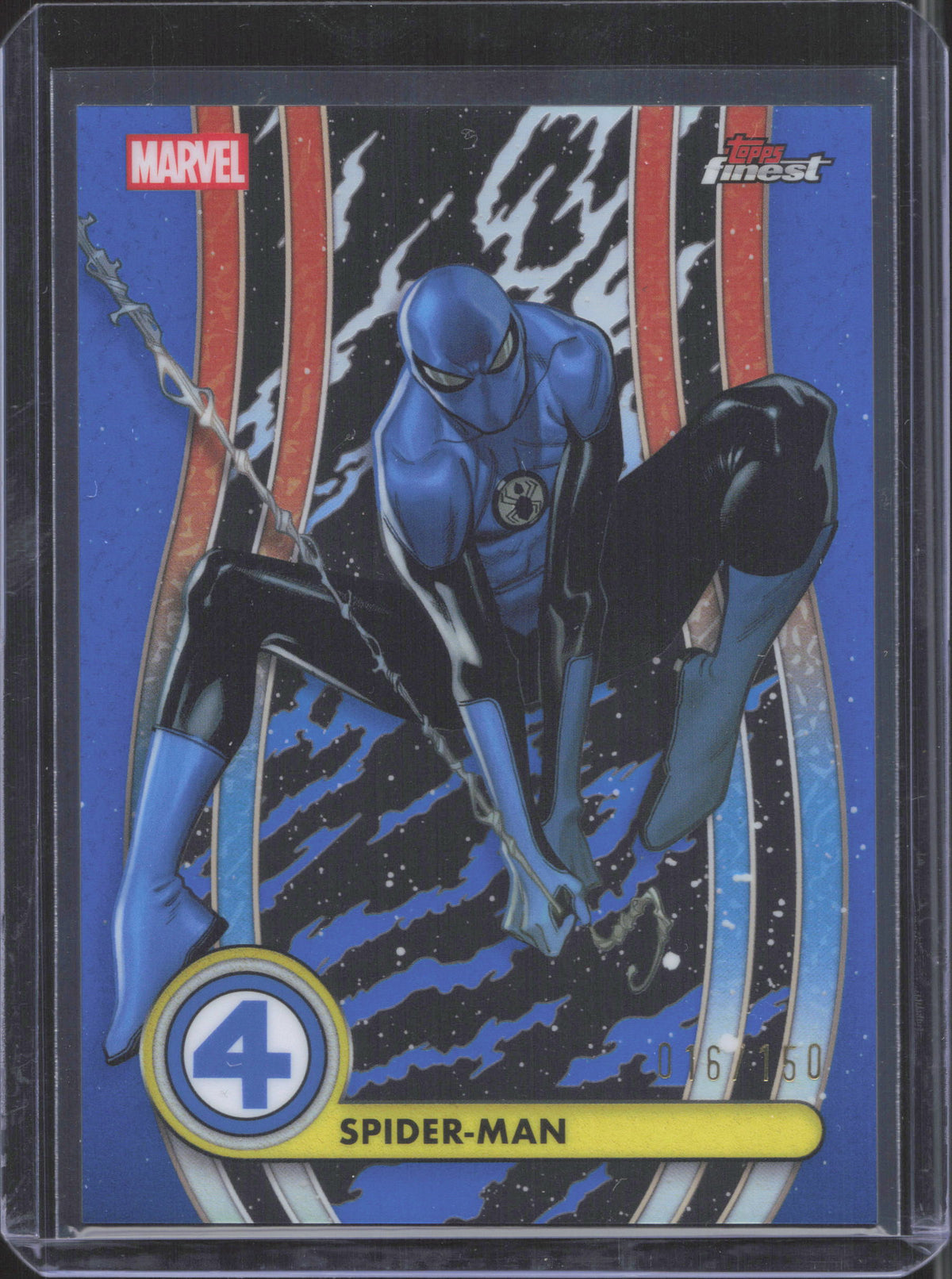 2026 Topps FInest Marvel Comics Spider Man 41 Blue Refractor 16/150