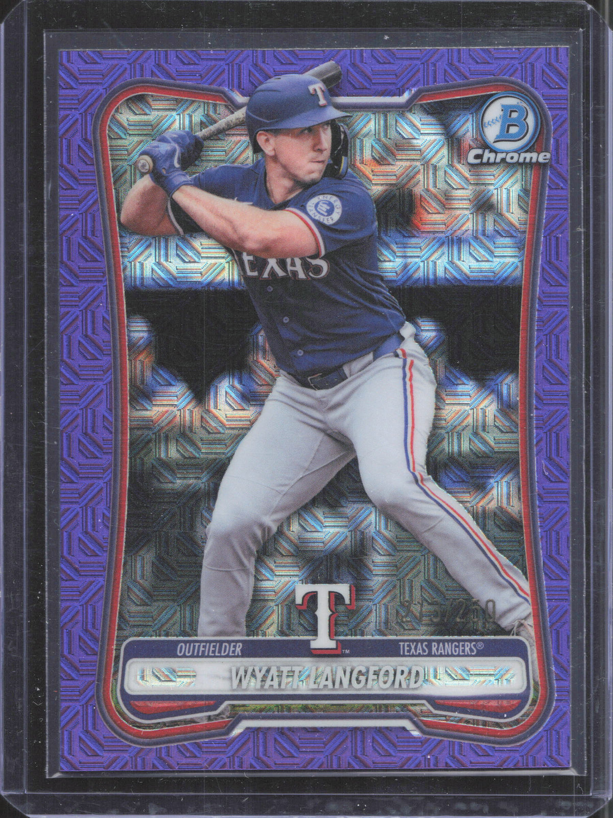 2026 Bowman Chrome Wyatt Langford #56 Purple Geometric Refractor 213/250
