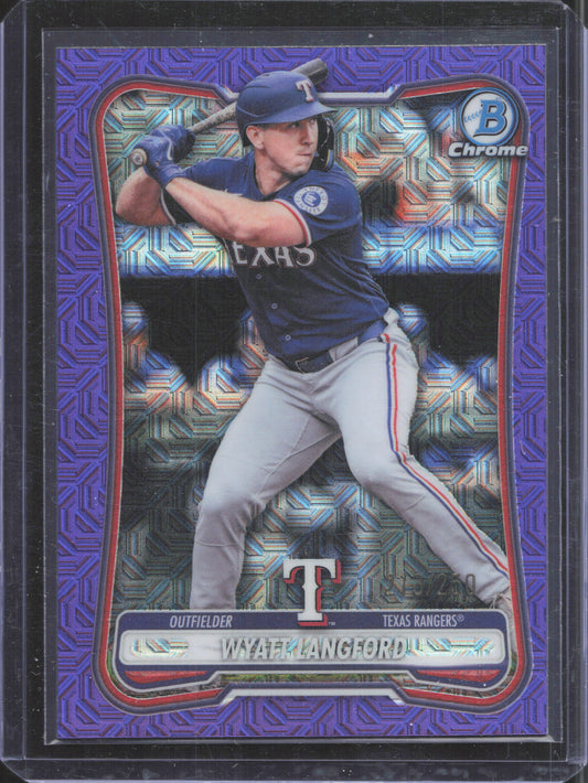 2026 Bowman Chrome Wyatt Langford #56 Purple Geometric Refractor 213/250