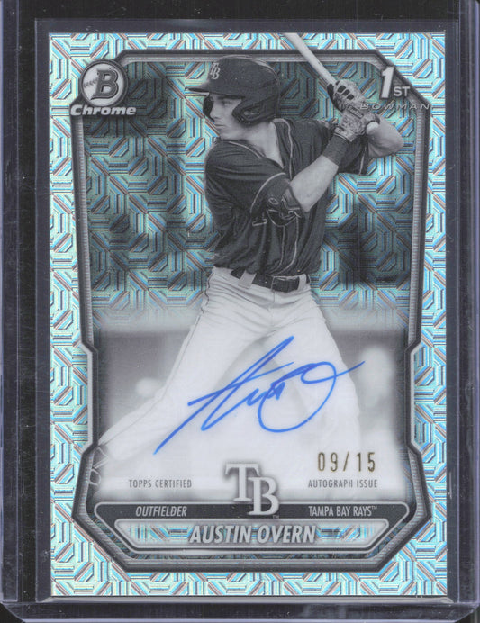 2026 Bowman Chrome Austin Overn #CPA-A0 Black and White Mojo Auto 9/15