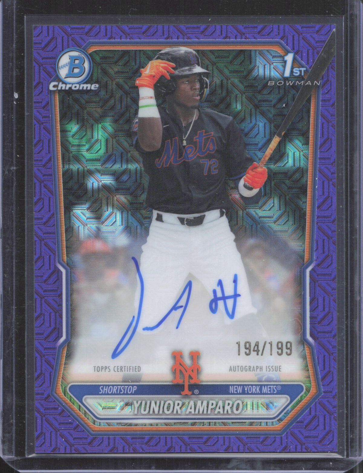 2026 Bowman Chrome Yunior Amparo #CPA-YA Autographs Purple Refractor 194/199