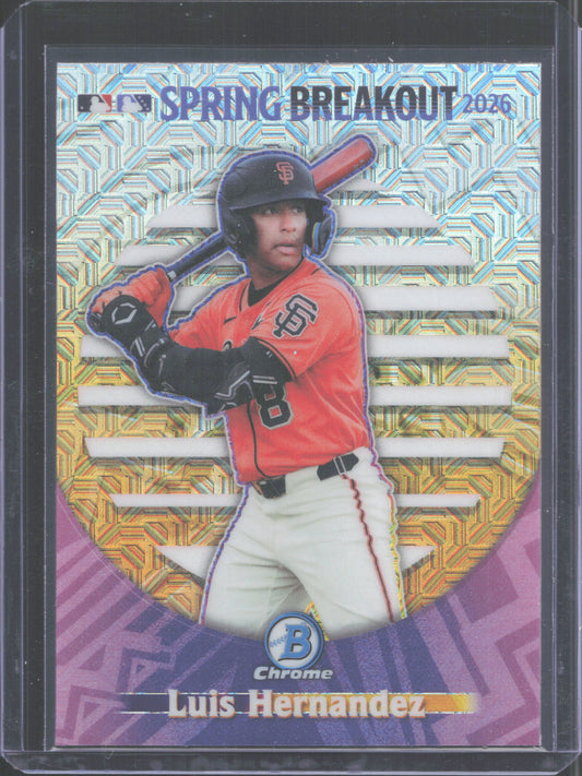 2026 Bowman Chrome Luis Hernandez #SB-8 Spring Breakout 2026 Mojo Refractor
