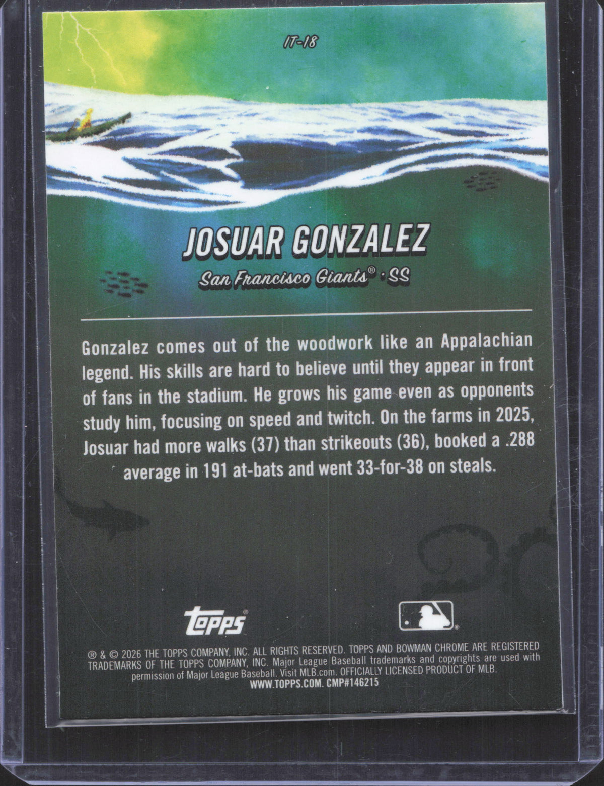 2026 Bowman Chrome Josuar Gonzalez #IT-18 It Came to the League