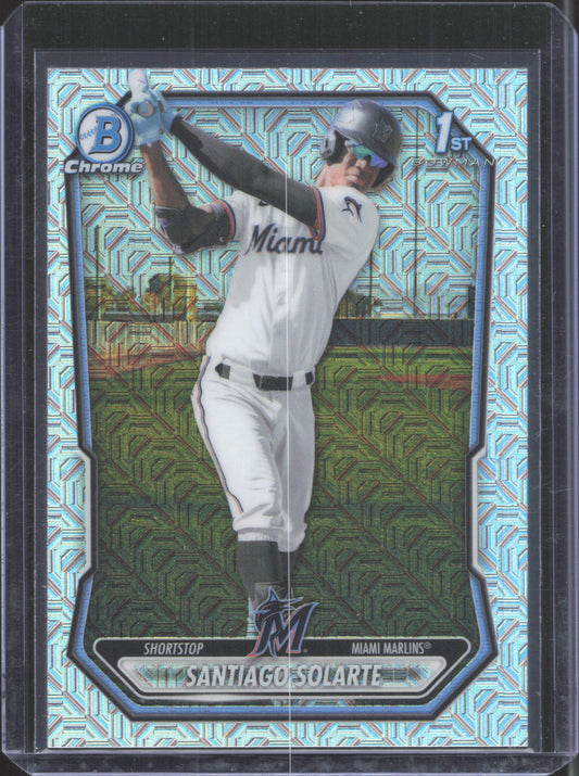 2026 Bowman Chrome Santiago Solarte #BCP-207 Prospects Aqua Mojo