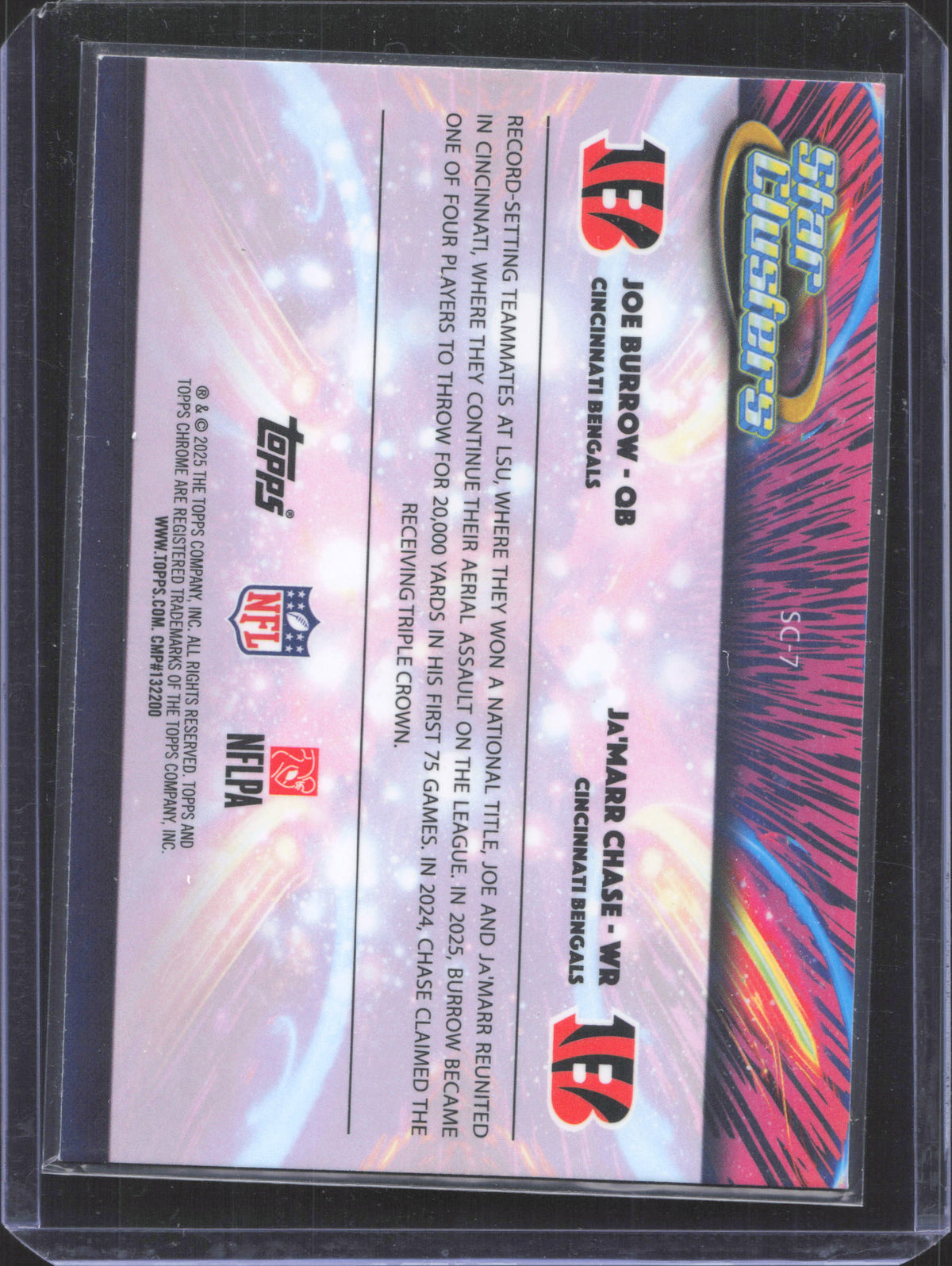 2025 Topps Chrome Cosmic Joe Burrow / Ja'Marr Chase #SC-7 Star Clusters