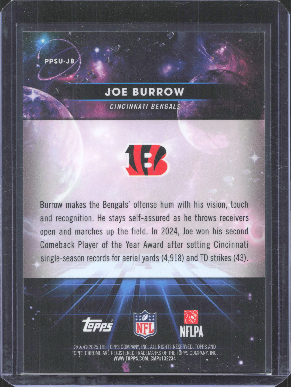 2025 Topps Chrome Cosmic Joe Burrow #PPSU-JB Planetary Pursuit Sun
