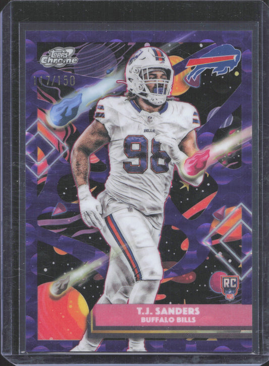 2025 Topps Chrome Cosmic T.J. Sanders #111 Nucleus Refractor /150