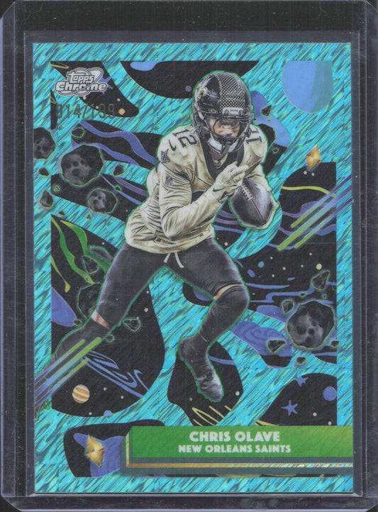 2025 Topps Chrome Cosmic Chris Olave #70 Aqua Equinox Refractor 14/199