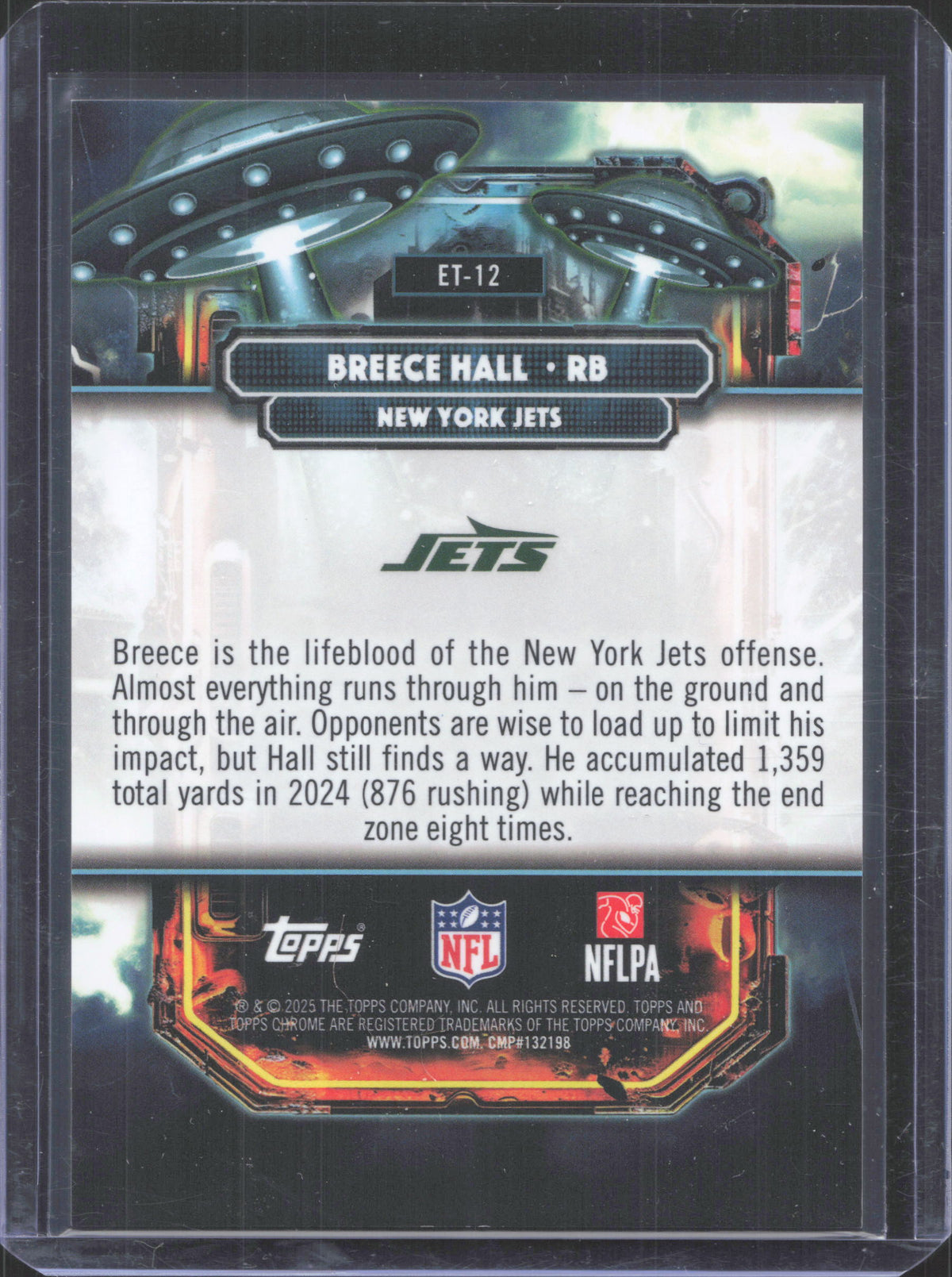 2025 Topps Chrome Cosmic Breece Hall #ET-12 ET Talent Gold Interstellar 29/50