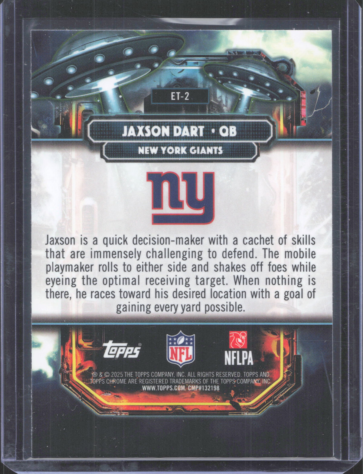 Topps 2025 Topps Chrome Cosmic Jaxson Dart #ET-2 Extraterrestrial Talent