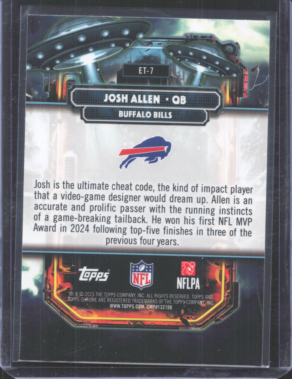 2025 Topps Chrome Cosmic Josh Allen #ET-7 Extraterrestrial Talent