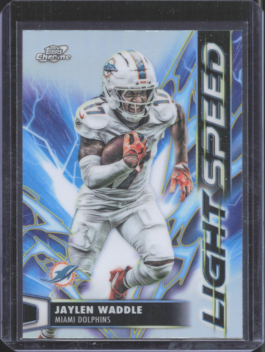 2025 Topps Chrome Cosmic Jaylen Waddle #LS-31 Light Speed