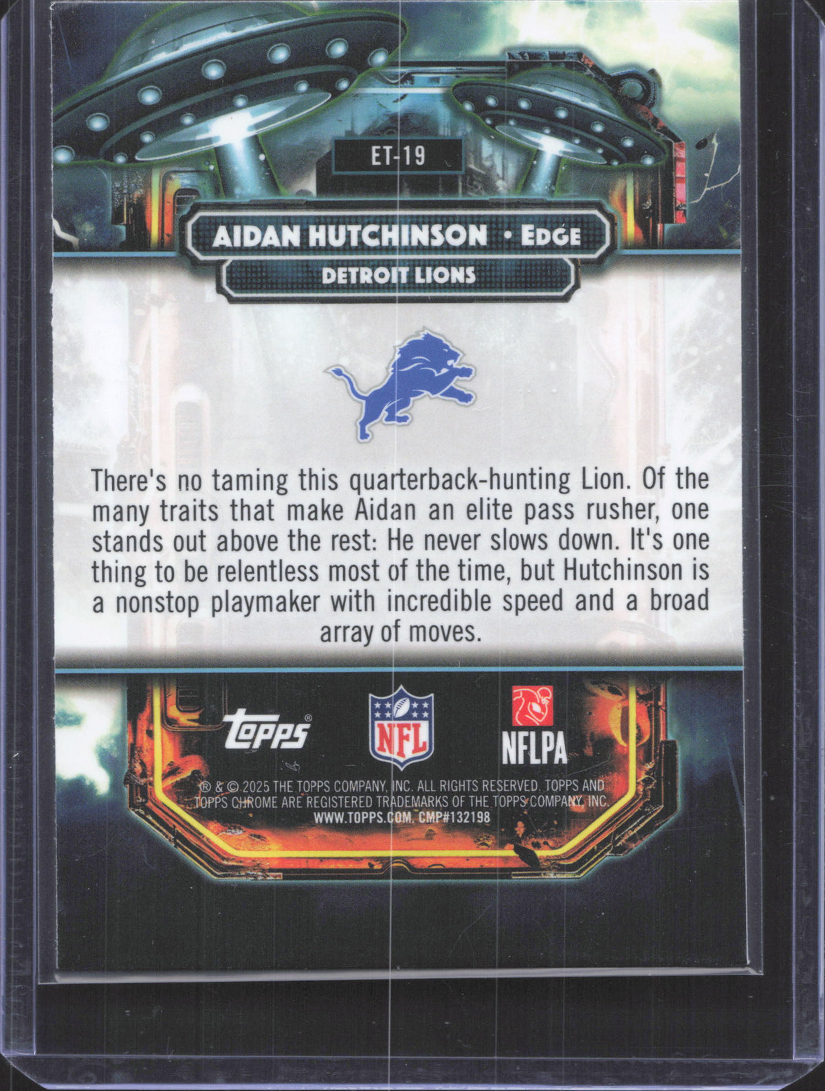 2025 Topps Chrome Cosmic Aidan Hutchinson #ET-19 Extraterrestrial Talent