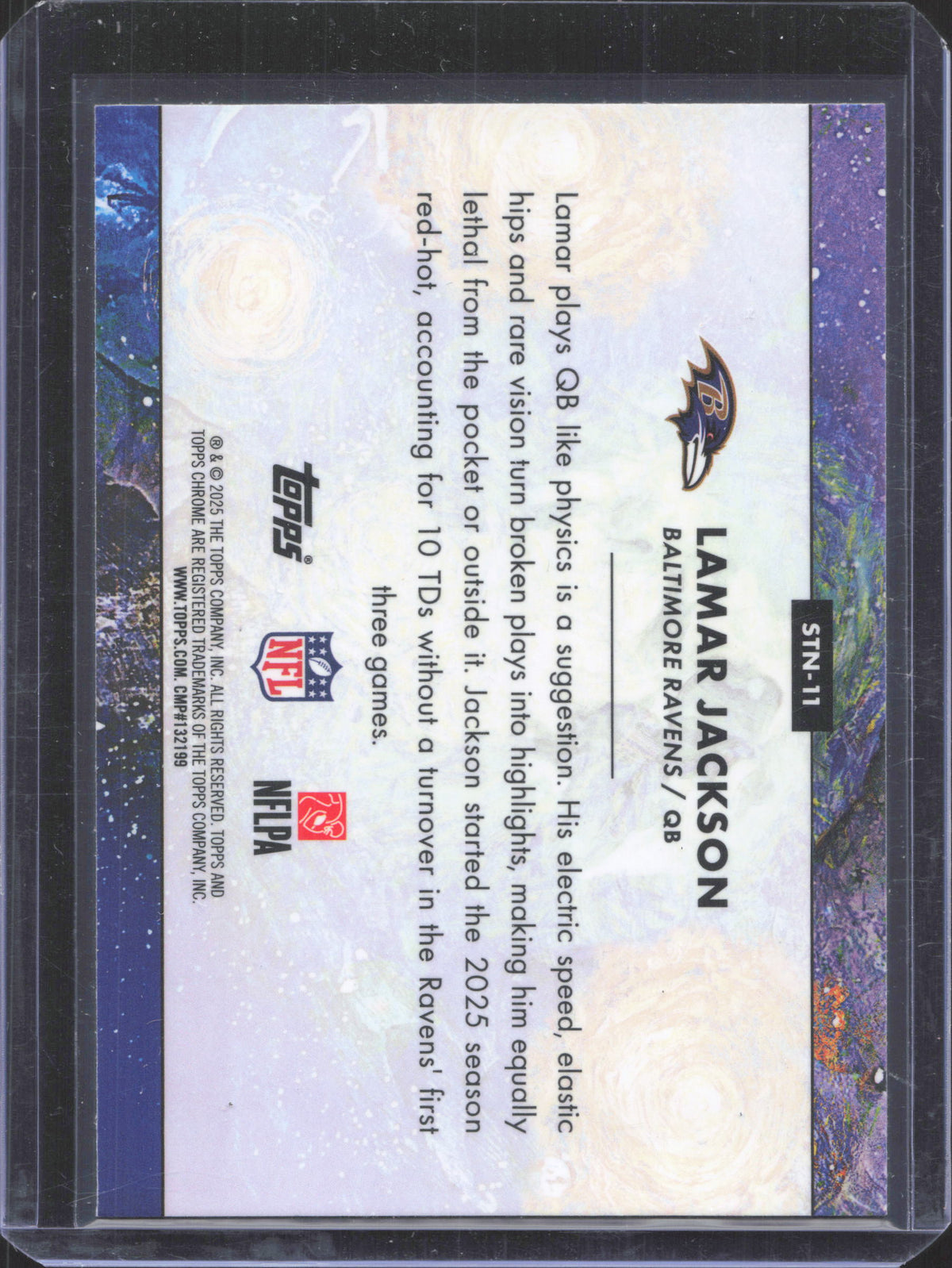 Topps 2025 Topps Chrome Cosmic Lamar Jackson #STN-11 Stars in the Night