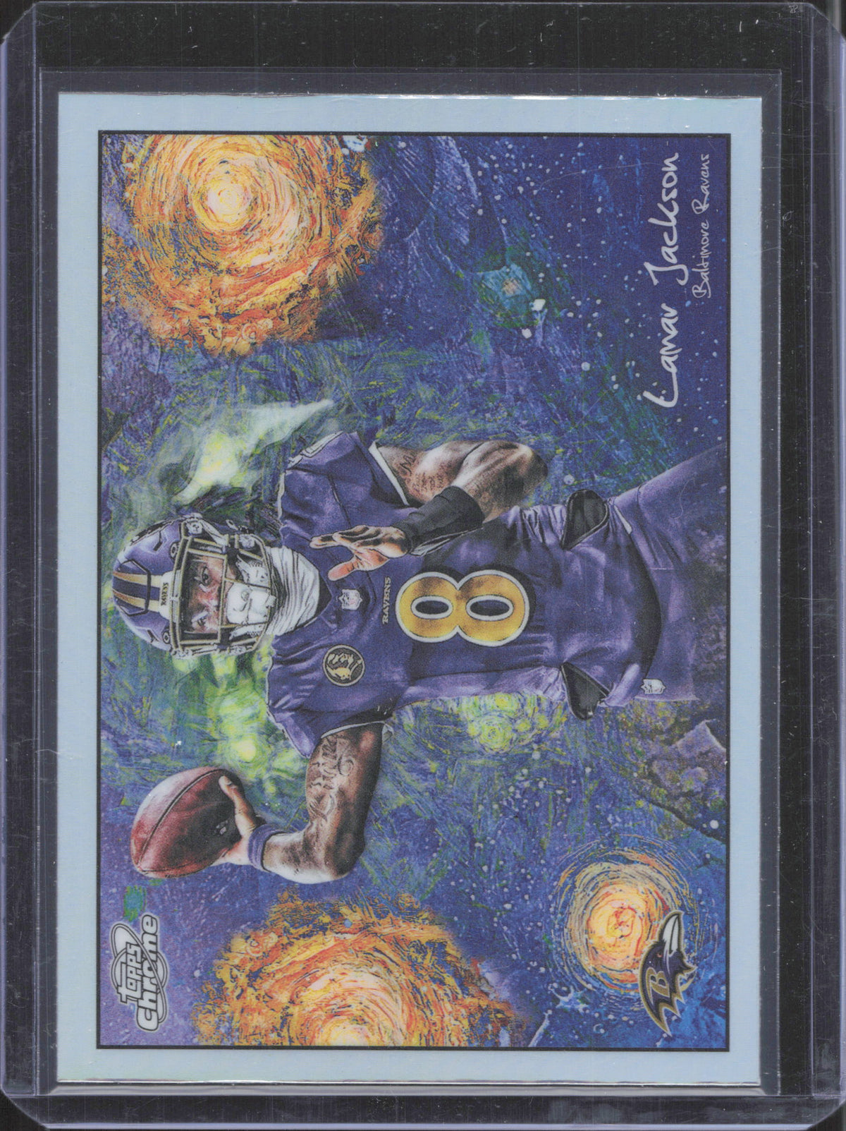 Topps 2025 Topps Chrome Cosmic Lamar Jackson #STN-11 Stars in the Night