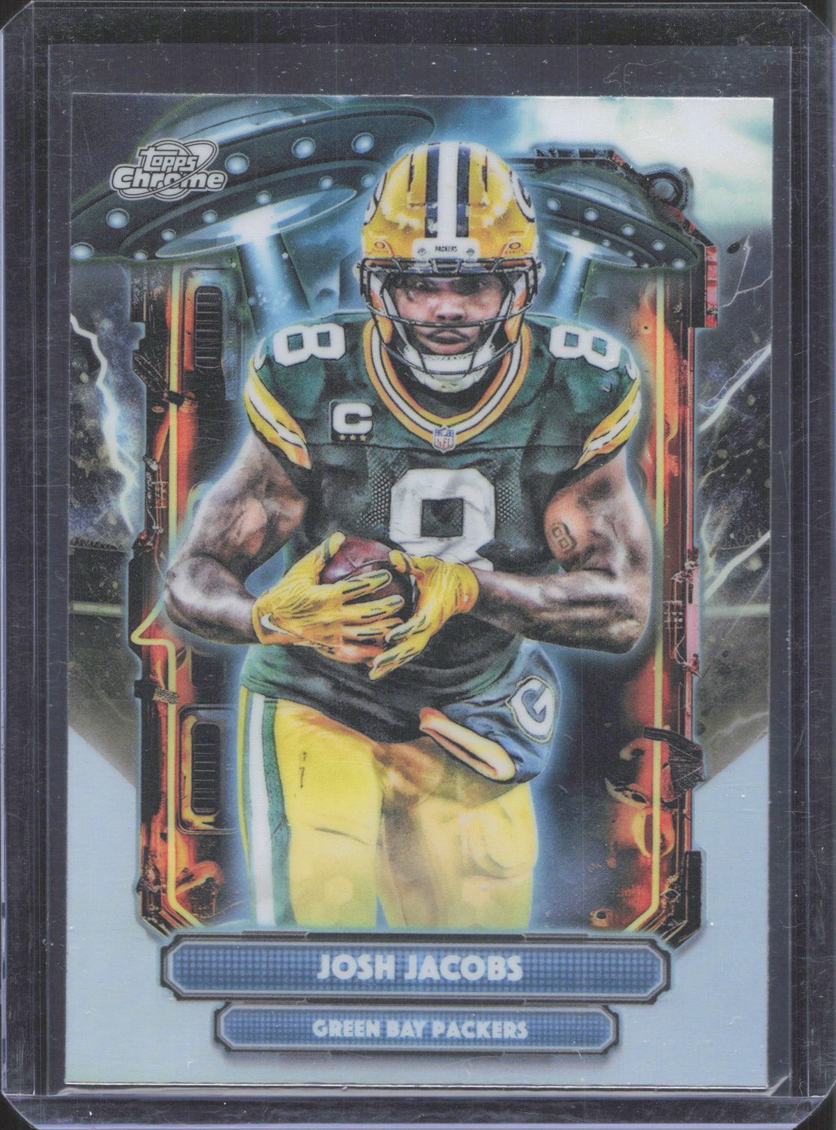 2025 Topps Chrome Cosmic Josh Jacobs #ET-11 Extraterrestrial Talent