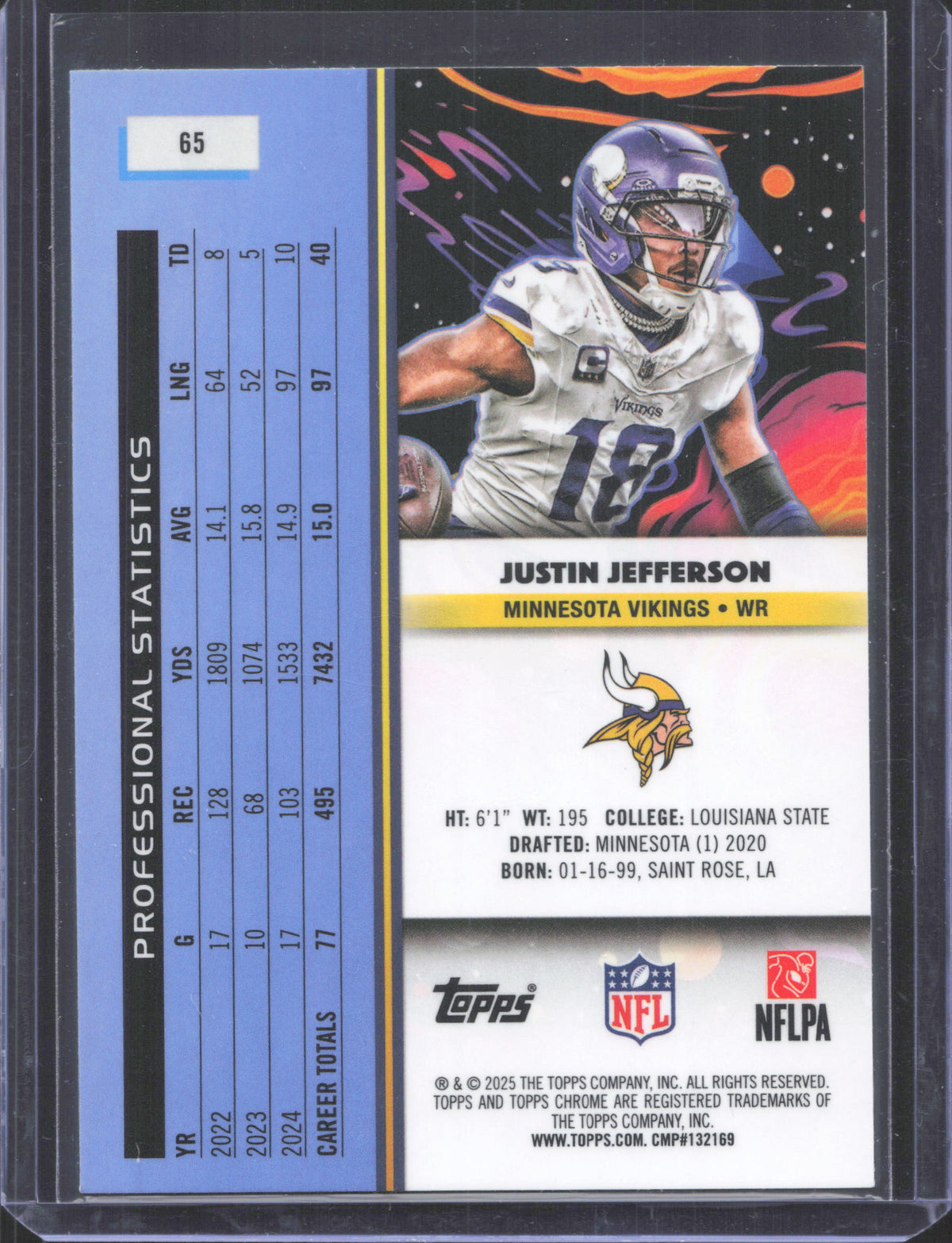 Topps Chrome Cosmic Justin Jefferson #65