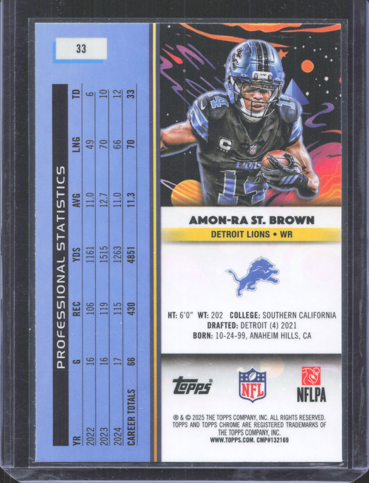 2025 Topps Chrome Cosmic Amon-Ra St. Brown #33