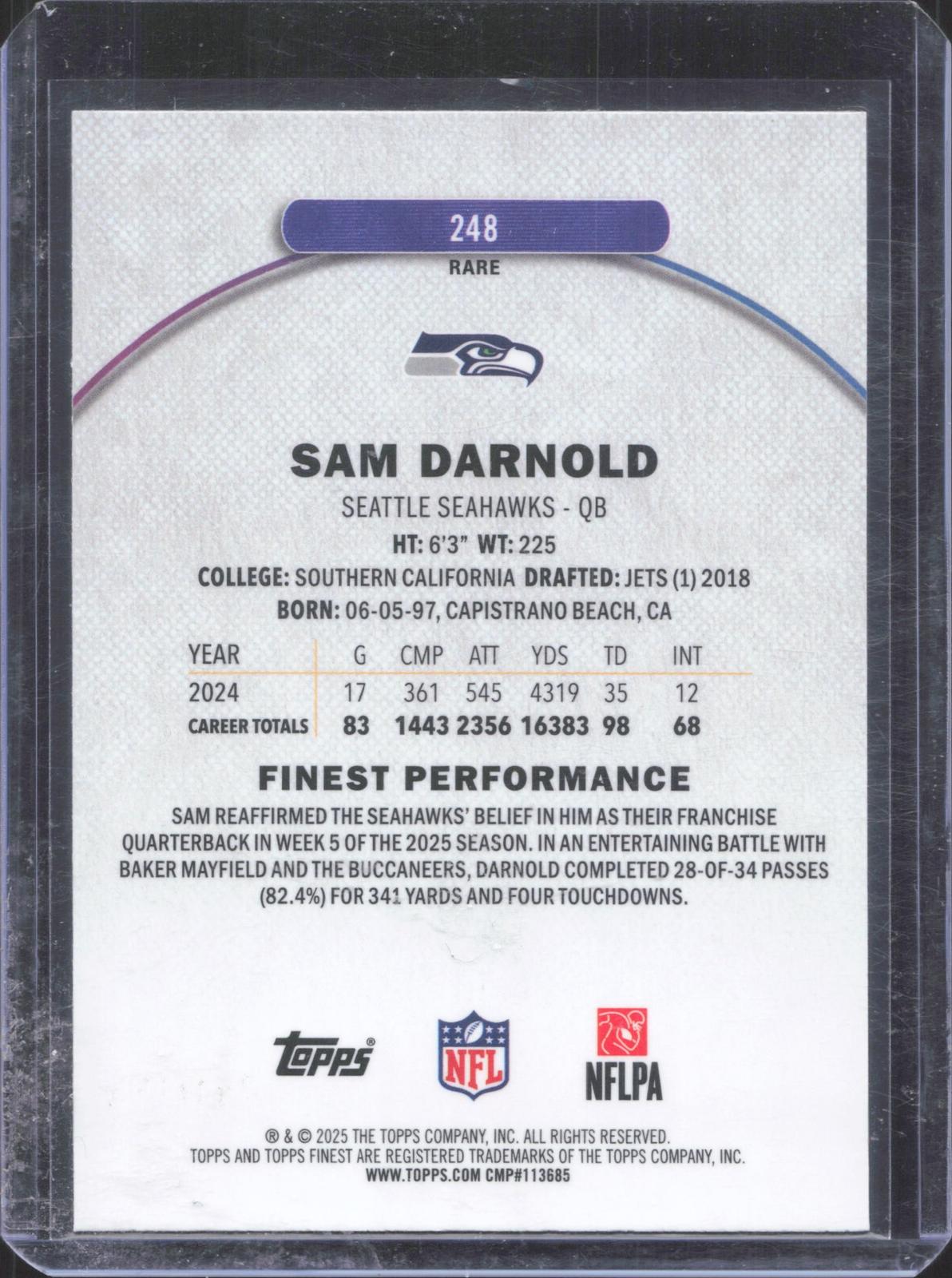 2025 Finest Sam Darnold #248