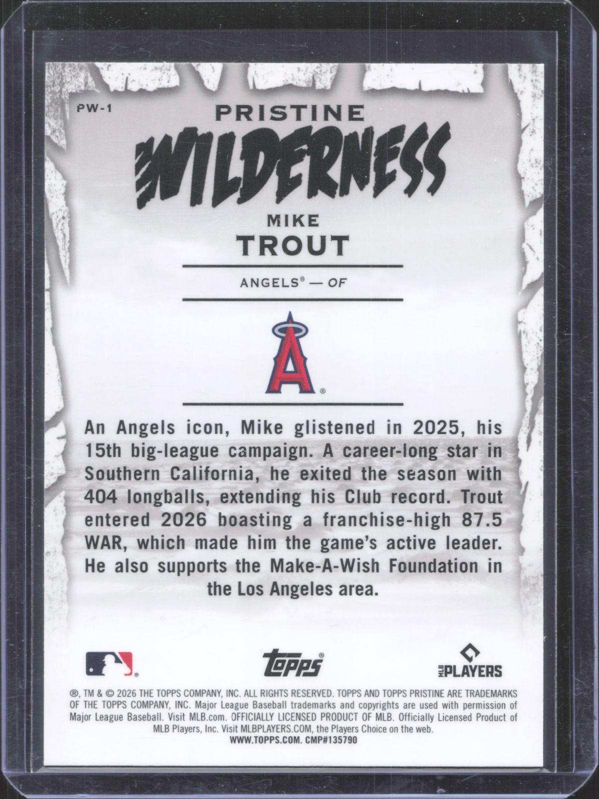 2026 Topps Pristine Mike Trout #PW-1 Pristine Wilderness