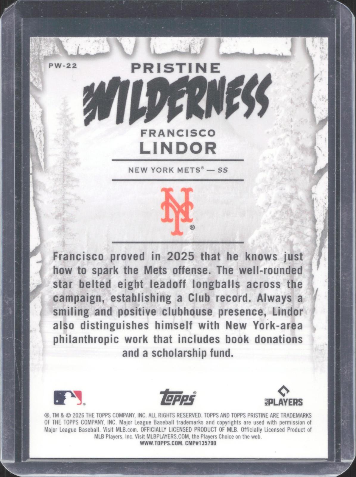 Topps 2026 Topps Pristine Francisco Lindor #PW-22 Pristine Wilderness