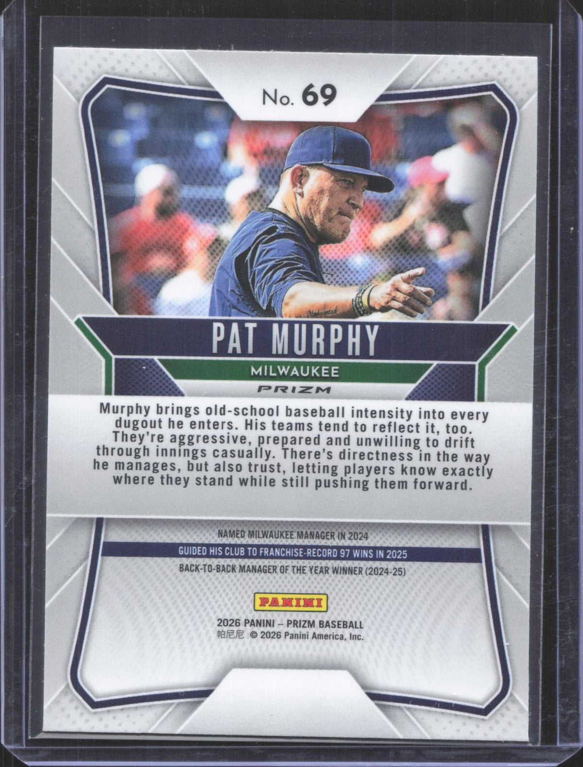 Prizm 2026 Panini Prizm Pat Murphy #69