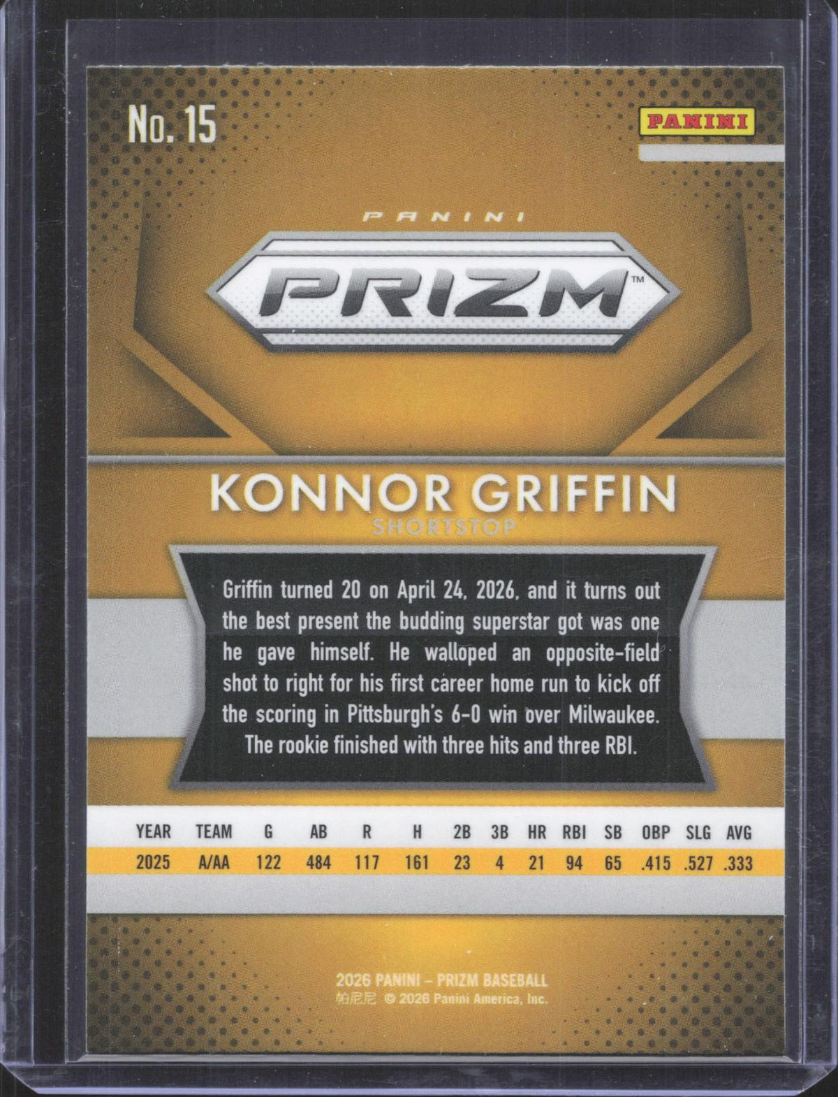 2026 Panini Prizm Konnor Griffin #247