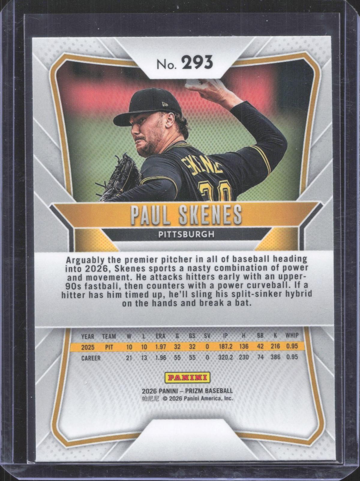 Prizm 2026 Panini Prizm Paul Skenes #293