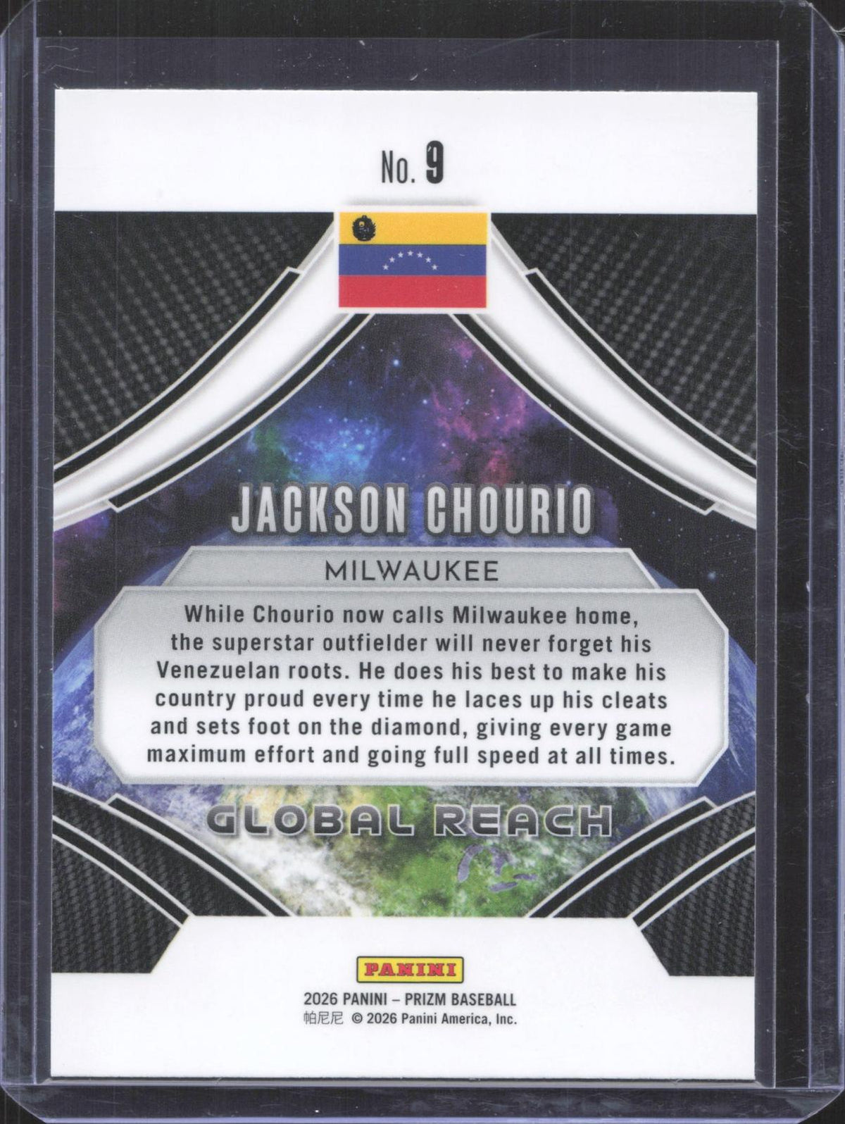 Prizm 2026 Panini Prizm Jackson Chourio #9 Global Reach