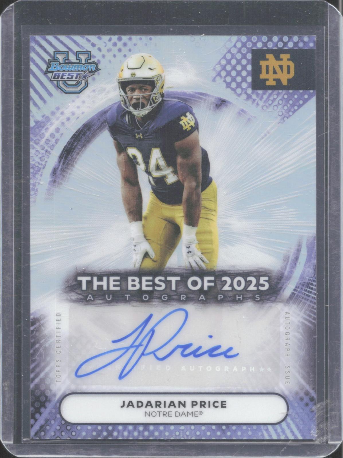 2025 Bowman University Best Jadarian Price #BOA-JPR Best Of 2025 Autographs