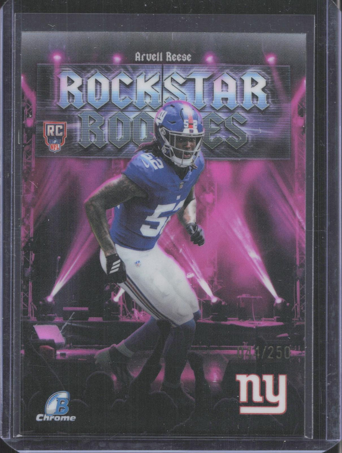 #RR 17 2026 Bowman Football Arvell Reese Rockstar Rookies 44/250