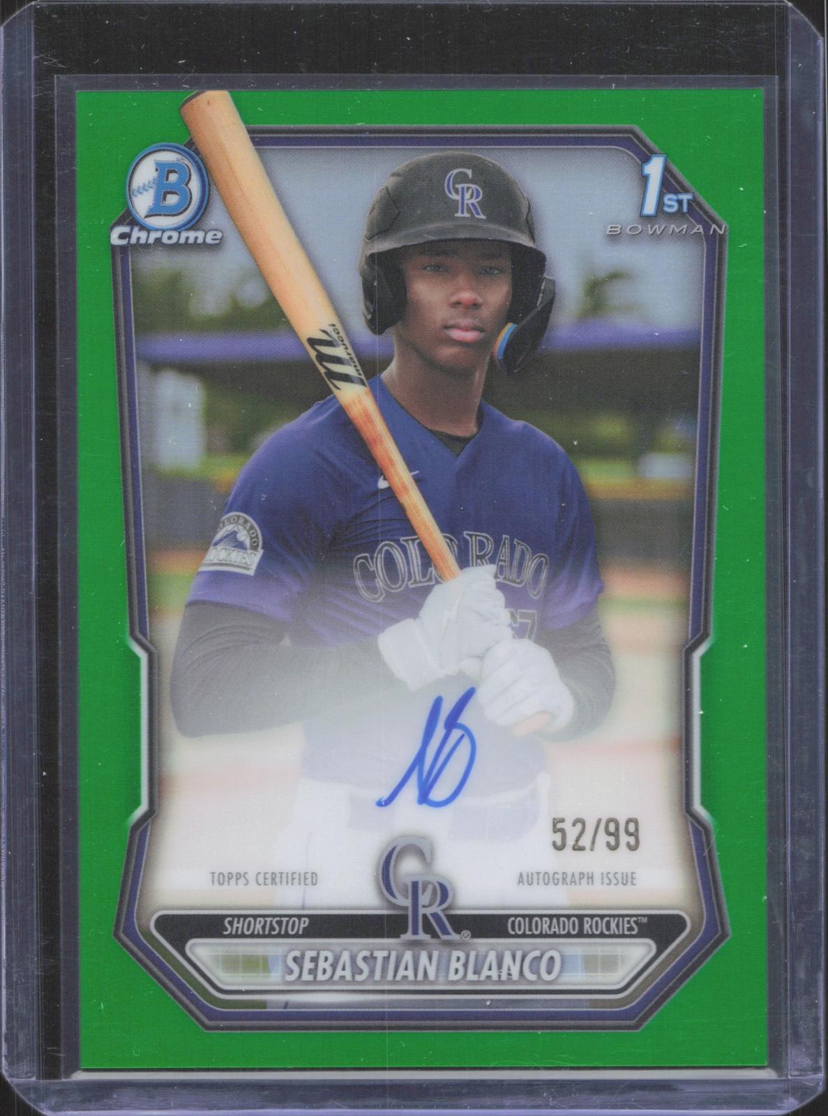 2026 Bowman Chrome Sebastian Blanco #CPA-SB Prospect Autographs Green 52/99