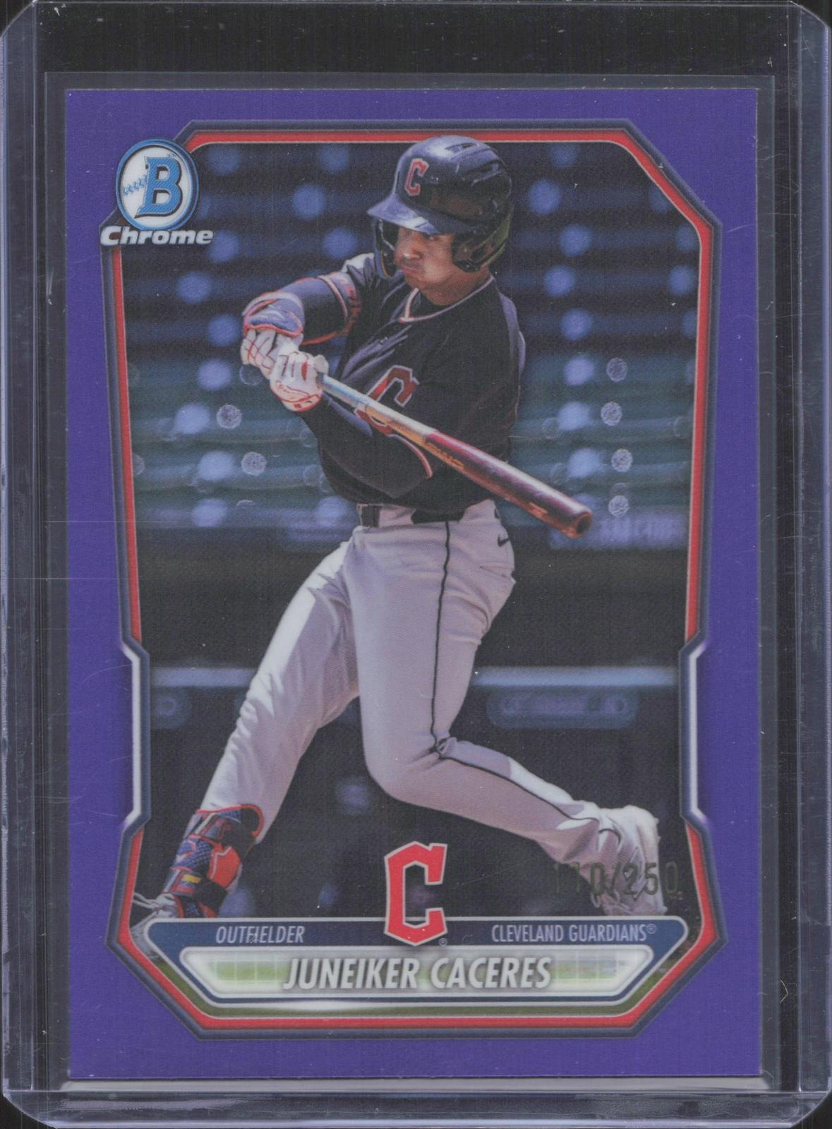 2026 Bowman Chrome Juneiker Caceres #BCP-211 Prospects Purple Refractor 110/250