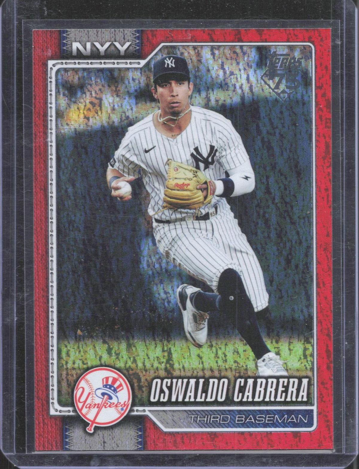 2026 Topps Oswaldo Cabrera #490 Red Sandglitter 3/5