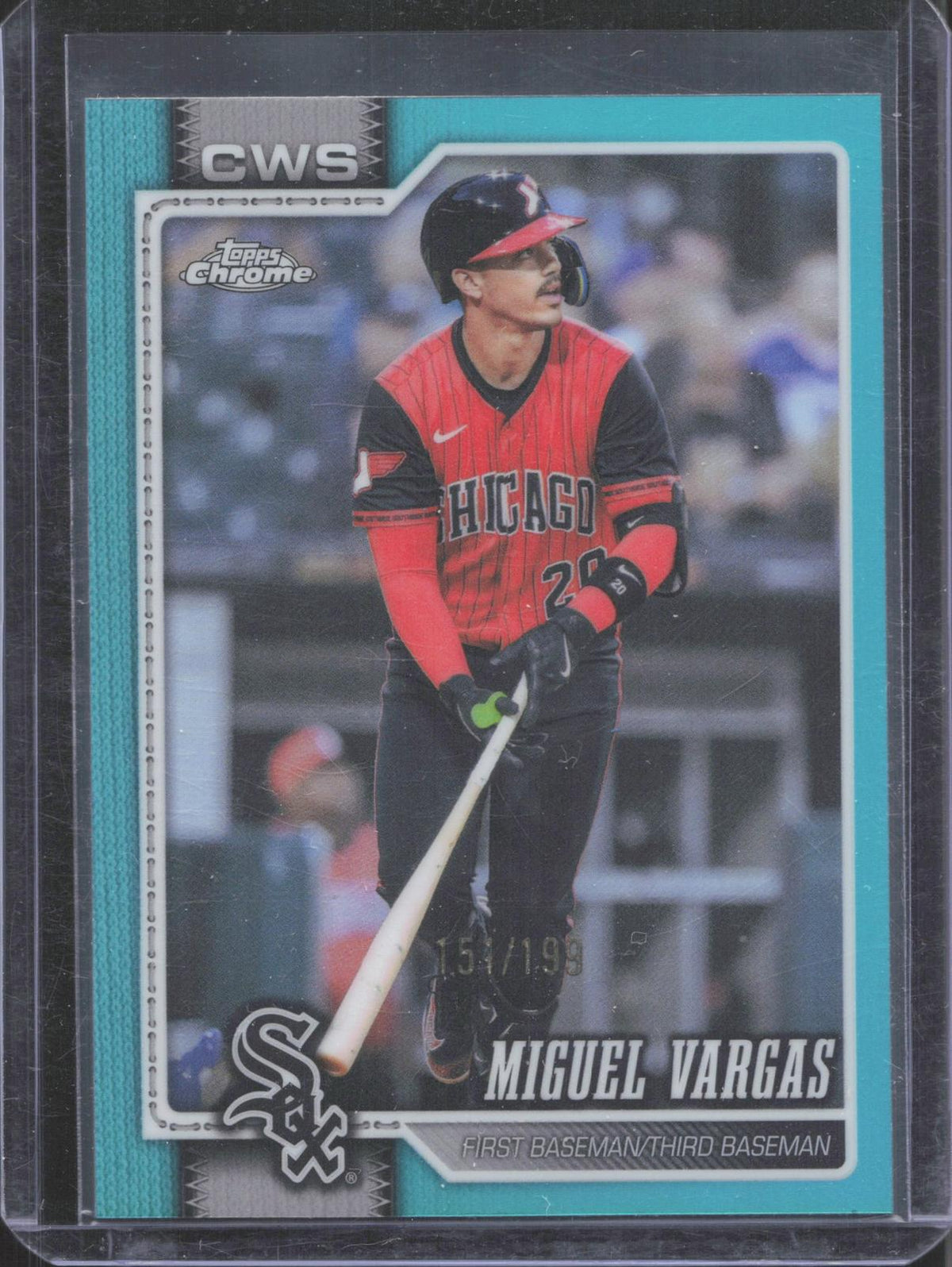 Topps 2026 Topps Miguel Vargas #329 Aqua Rainbow Foil