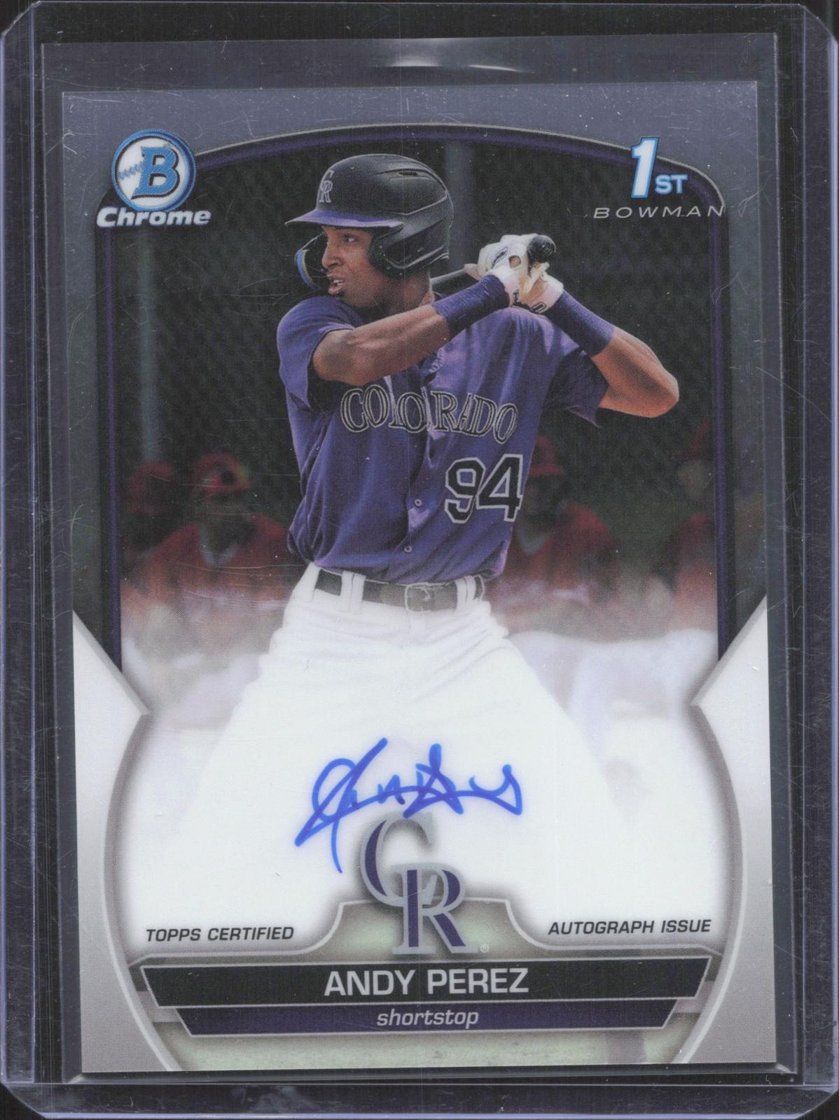 2023 Bowman Chrome Andy Perez #CPA-APZ Prospect Autographs Refractor